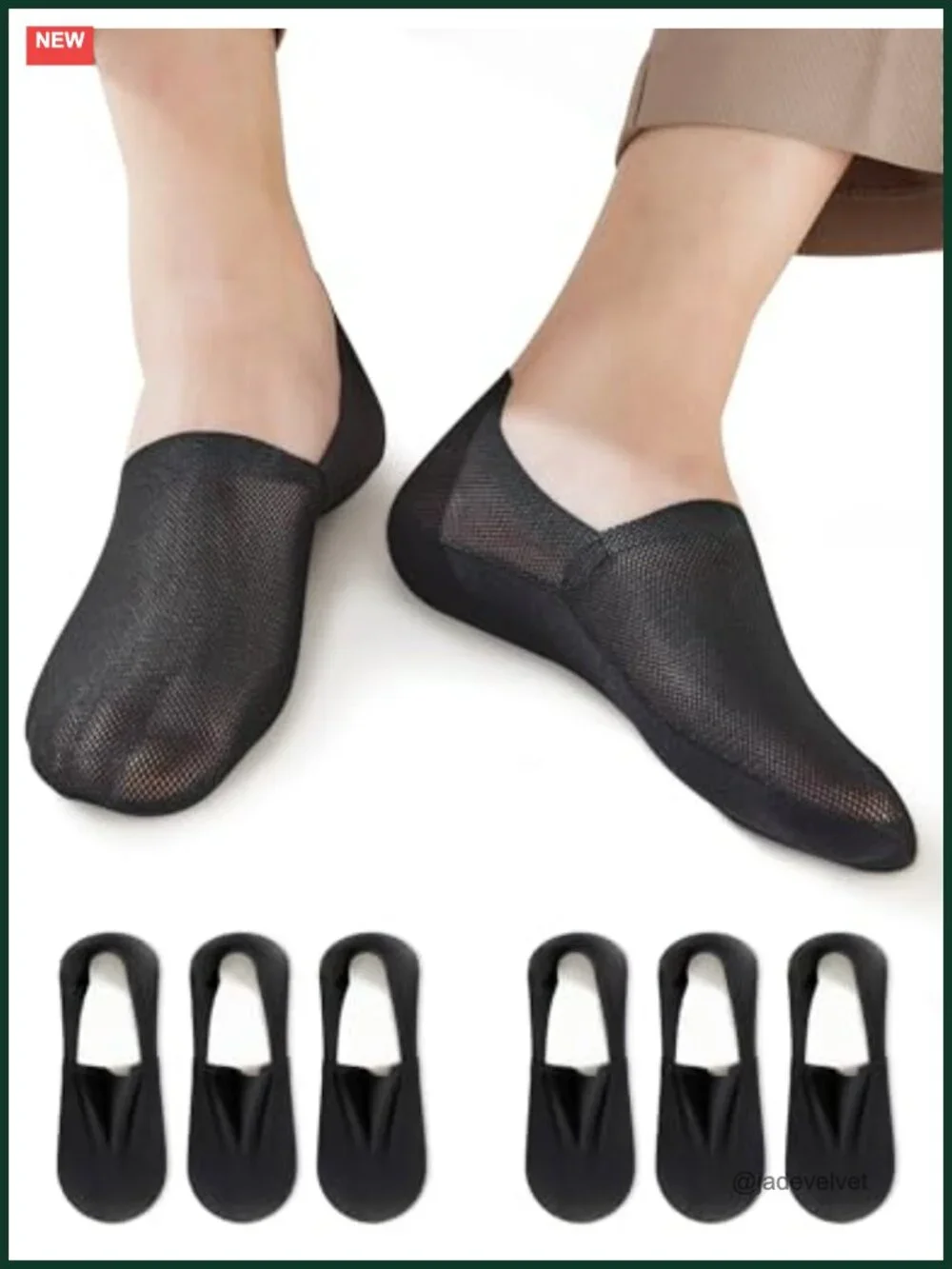 Ultra Thin No Show Socks for Men - 6 Pair Breathable Mesh Ankle Running